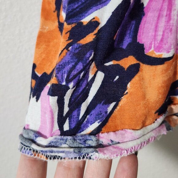 Maeve by Anthropologie Floral Flutter Sleeve Tshirt Size M - Picture 7 of 15